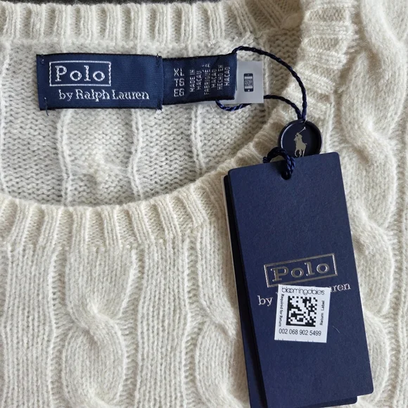 Polo Ralph Lauren Womens Cable Wool Cashmere Crew Neck Sweater Size XL NWT $228 - Picture 5 of 10